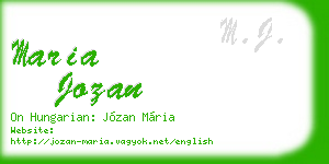 maria jozan business card