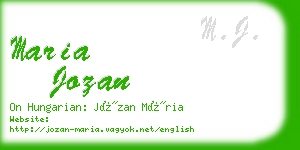 maria jozan business card